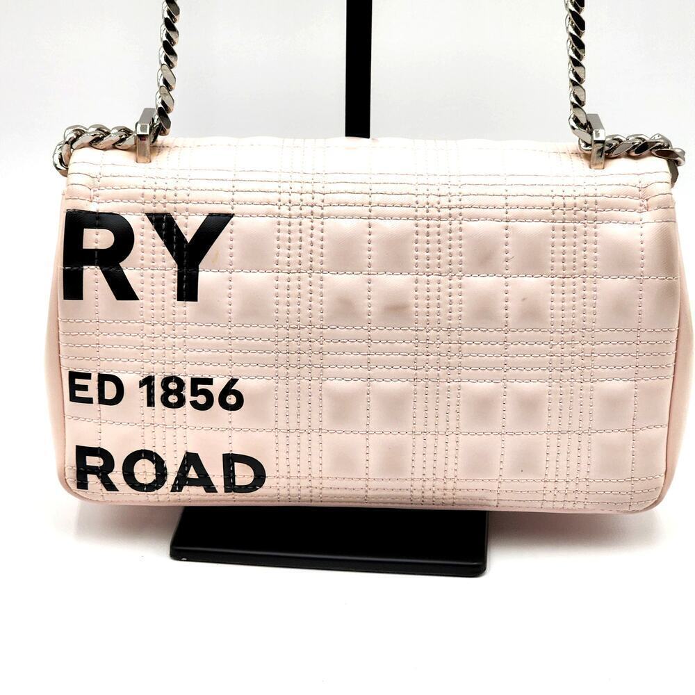BURBERRY PATENT QUILTED HORSEFERRY PRINT SMALL LOLA BAG PINK - Picture 7 of 16